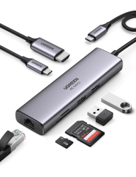 UGREEN Revodok USB C Hub 7 in 1 USB C Adapter 4K 60Hz HDMI, Gigabit Ethernet, PD 100W, SD/TF, 2*USB A Ports, USB C Docking Station kompatibel mit iPhone 16, Mac Mini M4, iPad Pro, Surface, Galaxy S24 2*USB-A