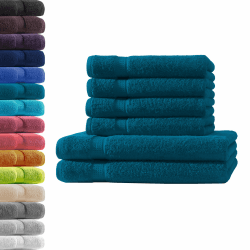2X Duschtuch + 4X Handtuch | Petrol | 100% Baumwolle Frottier | Oeko-TEX® Standard 100 | Premium Qualität 500 g/m² SET | 2x Duschtuch + 4x Handtuch Petrol