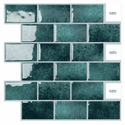 DEWOO 20-Stück Fliesenaufkleber Klebefliesen Küchenrückwand Metro Fliesen Wandfliesen Selbstklebend Grün Bad Küche, (30,5 x 30,5 cm) 20 Grasgrün