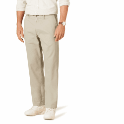 Amazon Essentials Herren Knitterfreie Flatfront-Chinohose in klassischer Passform (erhältlich in Übergröße) 32W / 33L Khakibraun