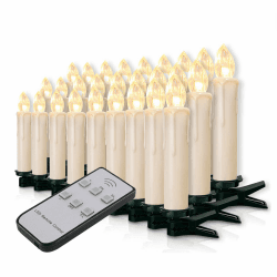 Forever Speed 20-60er Weinachten LED Kerzen Weihnachtsbeleuchtung Lichterkette Kerzen kabellos Weihnachtskerzen Weihnachtsbaum Kerzen mit Fernbedienung kabellos Baumkerzen(milchweisse Hülle, 20er) Milchweisse Hülle 20stk