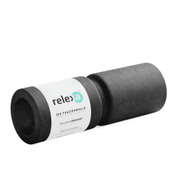 relexa Comfort Faszienrolle, Massagegerät mit Umlaufrille für die Wirbelsäule, Ganzkörper-Selbstmassage für Verspannungen, inkl. Faszien-eBook, 38 x 13 cm (L x Ø) in versch. Farben Schwarz