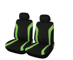 Upgrade4cars Auto-Sitzbezüge Vordersitze Grün Schwarz | Auto-Sitzschoner Set Universal für Fahrersitz & Beifahrer | Auto-Zubehör Innenraum Schwarz Grün