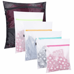 BAGAIL Mesh Wäschesäcke für Waschmaschine Wäschenetz Wäschetasche Wäschebeutel Laundry Bag für Empfindliches, Bluse, Schuhe, BH, Unterwäsche, Babykleidung, Wash Bag 5 Set - 1XL, 2L, 2M Weißes Netz