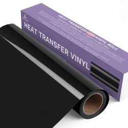 Zwanzer Plotterfolie Textil Schwarz, 30.5cm x 4.6m Flexfolie Plotter Textil für DIY T-Shirt, Stoffe Schwarz-e