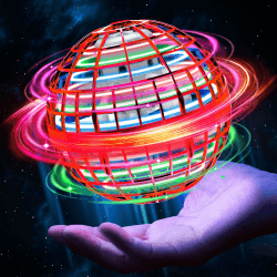 Fliegender Ball,Hand Controlled Hover Ball,Magic Fly Orb Schwebender Ball mit LED Licht Flying Spinner Mini Drohne Für Kinder Geschenke Für Jungen Mädchen Indoor Outdoor Rot