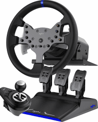 PXN V99 Gaming Lenkrad, Force-Feedback Lenkrad mit Pedalen und Schalthebel - 3,2NM, 270°&900°, 11,8Zoll Lenkrad, 4 Paddle Shifters, Tools APP - Lenkrad für PC, Xbox und PS4
