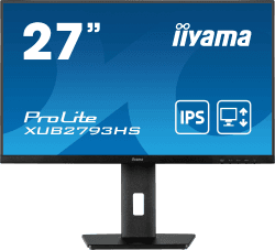 iiyama Prolite XUB2793HS-B6 68,6cm 27" IPS LED-Monitor Full-HD 100Hz HDMI DP Höhenverstellung Pivot FreeSync Slim-Line schwarz mit Höhenverstellung 27 Zoll Full HD