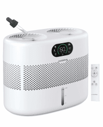 Luftbefeuchter für große Räume bis ca. 56m² Verdampfer Luftbefeuchter Ohne Sprühnebel 7,6L Top Fill Luftbefeuchter bis 40H, Fernsteuerbares Humidifier mit 45dB Leise für Schlafzimmer