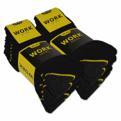 Herren Arbeitssocken (10 oder 20 Paar) WORK Socken Baumwolle 43-46 10 Paar | Schwarz