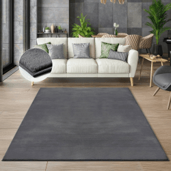the carpet Cosy kuschelig Warmer Fellteppich, weich und elegant, waschbar und Fußbodenheizung geeignet, Öko-Tex Zertifiziert, Anthrazit, 160 x 220 cm 160 x 220 cm Anthrazit