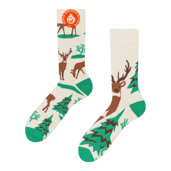 Dedoles Socken Unisex Damen Herren & Kinder Baumwolle viele lustige Designs Fussball Fahrrad Pferde Pflanzen Feuerwehr Geschenk links rechts verschieden 39-42 Majestätischer Reh Wärmesocken