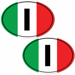 Biomar Labs® 2 Stück Vinyl Italien Italy Flagge Aufkleber Autoaufkleber Stickers Auto Moto Motorrad Fahrrad Helm Fenster Tuning B 201