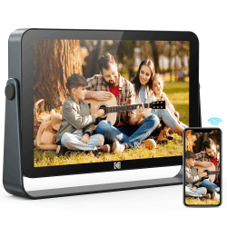 KODAK 10,1 Zoll WiFi Digitaler Bilderrahmen, 4000mAh Akku, 1920x1200 G+G IPS Touchscreen Smart Digitaler Fotorahmen, Integrierter 32 GB Speicher, Automatische Drehung, KODAK APP 10.1 Zoll Metallisches Grau