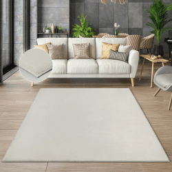 the carpet Cosy kuschelig Warmer Fellteppich, weich und elegant, waschbar und Fußbodenheizung geeignet, Öko-Tex Zertifiziert, Creme, 140 x 200 cm 140 x 200 cm Creme