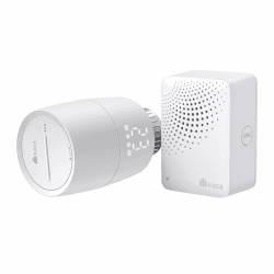 TP-Link Kasa smartes Heizkörperthermostat - Wifi Starter Kit, inklusive 1 Thermostat und 1 Hub, Heizungssteuerung (Kasa App, Geofencing, Fensteröffnungserkennung), Matter, Alexa Single Heizkörperthermostat mit Hub