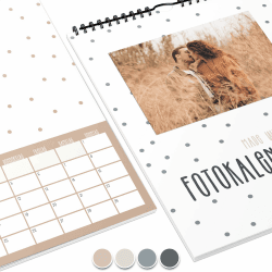 Fotokalender 2025 zum selbstgestalten (Bastelkalender 2025 im A4 Format) - DIY Kalender zum selber gestalten von Januar bis Dezember mit Ferienübersicht - Ideal als Geschenk - Punkte PUNKTE 2025