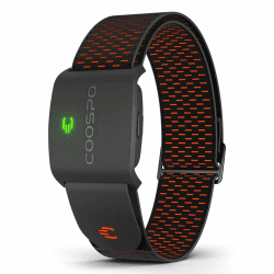 COOSPO HW9 Herzfrequenzmesser, Bluetooth ANT+ & Sensor LED & Smart HRM pulsuhren IP67 wasserdichte, pulsmesser Armband Kompatibel mit Polar Wahoo Garmin Zwift Elite HRV Schwarz