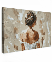 MuchoWow© Leinwandbild Groß 120x80 cm XXL Dekoration Wohnzimmer Bilder Pictures Wall Decoration Living Room Wohnungs Deko Moderne Bild Frau - Malerei - Abstrakt - Beige - Modern Frau - Beige 80L x 120B cm