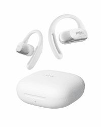 SHOKZ OpenFit Air Open-Ear-Kopfhörer, True Wireless Bluetooth-Ohrhörer mit Mikrofon, Ohrhörer mit Air-Ohrbügel, Schnellaufladung, 28 h Wiedergabe, wasserdicht IP54 fürs Training, mit Tragetasche, Weiß