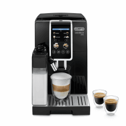 De'Longhi Dinamica Plus ECAM382.70.B, Kaffeevollautomat für Kaffeebohnen, Cappuccino-Maschine mit LatteCrema Hot, Espresso-Maschine mit 18 Rezepten, 3,5-Zoll TFT-Display, 1450W, Schwarz Modell 2023 Kaffeevollautomat