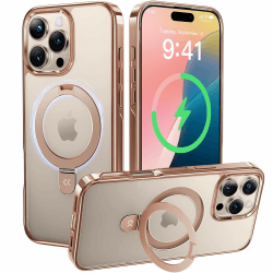 CASEKOO Original Titan Wüstensand für iPhone 16 Pro Max Hülle mit MagSafe & Unsichtbarer Ständer [Militärschutz] [Vergilbungsfrei] Clear Case Dünn Handyhülle Stoßfest Schutzhülle Cover Gold für iPhone 16 Pro Max 6,9'' Titan Wüstensand