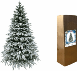 SHATCHI 6ft/1.8m Künstlicher Weihnachtsbaum Lappland Tanne-Schnee beflockt Grün 935 PE/PVC Zweigspitzen, klappbarer Metallständer für Haus Weihnachtsdekorationen, 180cm 180 cm Grün