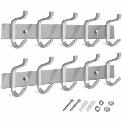 GlazieVault Kleiderhaken wand - Garderobenleiste Edelstahl (2 Stuck), Garderobenhaken Schwere, Garderobe Wandhaken, Wandgarderobe, Hakenleiste Silber J Stilvoll
