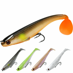 TRUSCEND Gummifische Angelköder für Forelle Zander & Barsch, Kunstköder Angelausrüstung Gummiköder Angelsets Jigs Head mit BKK/VMC Haken, Angelgeschenke für Männer,Angelköder für Süß- und Salzwasser B-9cm-7g