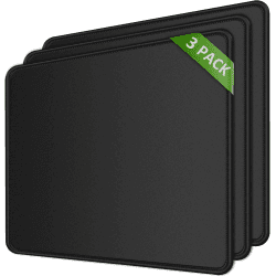 KTRIO Mauspad 3 Pack, Mousepad [30% Größer], Mouse Pad mit Anti-Rutsch-Gummiboden & Vernähte Kanten Mauspads für Computer Laptop und PC, Mouse Mat 275x215mm (Schwarz) DEB146-Mouse-Pad-Schwarz-3 pack Extended