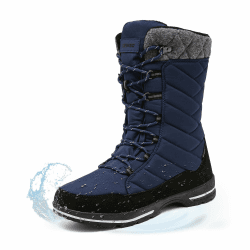 Geweo Schneestiefel Damen Wasserdicht Winterstiefel Warme Gefüttert Bequem 2024 Winter Boots Waterproof Rutschfeste Winterschuhe Unisex 37-42EU(Schmaler Zehenbereich Bitte eine Nummer größer wählen) 42 EU- Schmal Winter Blau Wasserdicht