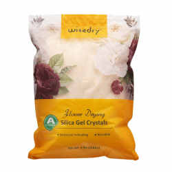 Wisedry Silicagel für Trocknen Blümen 5 LBS (2.2KG), Feine Kristalle < 1mm, Silica Gel mit Indikator, Wiederverwendbar Kieselgel 5LBS
