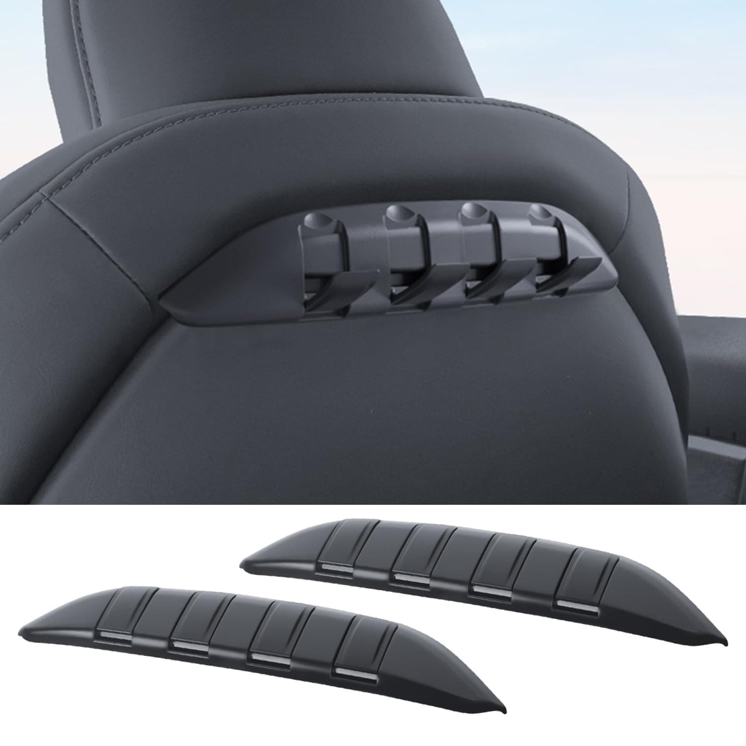TOPABYTE 2 Stück Autositz Rückenhaken für Tesla Model Y/3/S/X Handtaschen Rucksack Einkaufstüten Aufhänger Autohaken Kopfstützen Organizer Geldbörsen Haken Aufhänger Hooks-Hidden