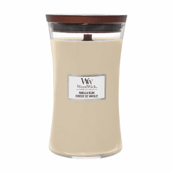 Große WoodWick Duftkerze im Sanduhrglas mit knisterndem Docht, Black Cherry, bis zu 130 Stunden Brenndauer, vanilla bean Großes Sanduhrglas Vanilla Bean