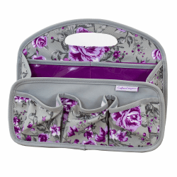 Crafter's Companion Tragbare Taschenblumen Crafting Aufbewahrungstasche Grau & Lila - Grey & Purple