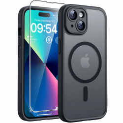 TOCOL 3 in 1 für iPhone 13 Hülle für MagSafe, Vollständiger Kameraschutz Stoßfest Kratzfest Magnetisch Handyhülle für iPhone 13 Case, Schwarz iPhone 13 Schwarz