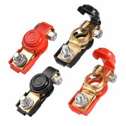 JIZZU 4 Stück Batterieklemmen mit Schnellverschluss, Polklemmen Autobatterie 12v, Autobatterie Schnellklemmen Steckverbinder 12v/24v/48v für Caravan Batterieanschluss, Auto, Fahrzeug, Wohnmobil