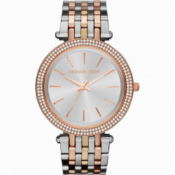 Michael Kors Damenuhruhr Darci, 39mm Gehäusegröße, Dreizeigerwerk, Edelstahlarmband 39MM Rosegold und Silver