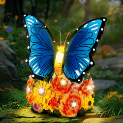 Linkax Geschenke für Frauen Mama Oma, Solar Gartenfiguren Schmetterling Gartendeko für Draußen, mit LED Licht, Geburtstagsgeschenk für Frauen Mama Freundin, Home Terrasse Balkon Wohnzimmer Deko