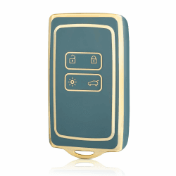 OFF WE GO Autoschlüssel Hülle für Renault TPU Schlüsselhülle Cover für Clio Espace Talisman Megane Kadjar Captur Arkana Sandero Auto Schlüssel Schlüsselbox Damen Männer Schlüsselgehäuse, Blau Gold