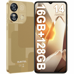 OUKITEL C57 Pro Smartphone Ohne Vertrag - 16GB+128GB/1TB Handy Ohne Vertrag, 6.52" Zoll Android 14 Smartphone, 4300mAh, Octa Core, 13MP Camera, Dual SIM 4G Simlockfreie Handys, Fingerprint/Face ID/GPS Gold