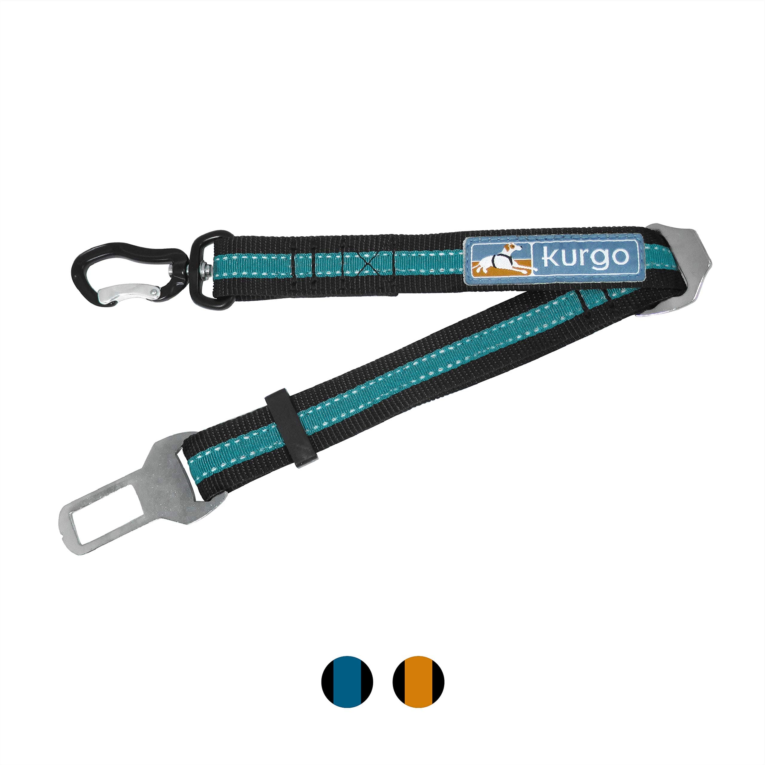 Kurgo Gurtschloss-Hundegurt fürs Auto, Kompatibel mit Tru-Fit Hundegeschirr, Von 38 cm auf 56 cm verlängerbar, Blau Drehkarabiner Gurt Blau Einzelpack