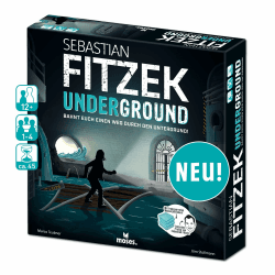 moses 90179 Fitzek Underground, 3D-Thriller-Spiel für Escape-Game Fans kooperatives Gesellschaftsspiel von Marco Teubner mit versch. Schwierigkeitsgraden ab 12 Jahren, schwarz