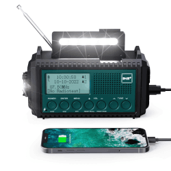 Kurbelradio DAB+/DAB/UKW mit 5000mAh Akku Wiederaufladbare, Notfallradio mit Taschenlampe & Leselicht, Tragbare Camping Radio mit USB Handyladefunktion FM Dynamo, SOS-Alarm für Wandern, Outdoor DAB Radio Blau DAB