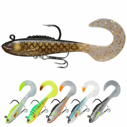 TRUSCEND Gummifische Angelköder für Forelle Zander & Barsch, Kunstköder Angelausrüstung Gummiköder Angelsets Jigs Head mit BKK/VMC Haken, Angelgeschenke für Männer,Angelköder für Süß- und Salzwasser D1-8.5cm-13g