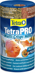 Tetra Pro Multi-Crisps Menu - 4in1 Premium Fischfutter-Mischung mit verschiedenen Crisps-Sorten für Energie, Farbe, Wachstum, 250 ml Dose Pro Menu 250 ml (1er Pack)