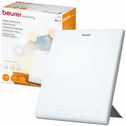 Beurer TL 45 Perfect Day Tageslichtlampe, Simulation von Tageslicht, mit 3 Farbtemperaturen für einen geregelten Tages-Nacht-Rhythmus, Human Centric Lighting, ideal für den Arbeitsplatz oder Zuhause Beleuchtungsfläche 20 x 20 cm
