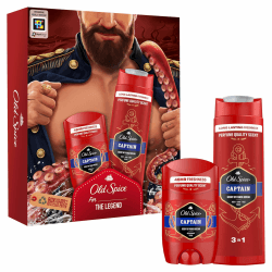 Old Spice Dark Captain Geschenkset für Männer mit Captain Deo Stick 50ml und Duschgel 250ml