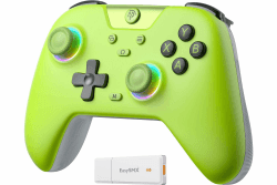 EasySMX X05 Controller PC mit 7 Farbe RGB Licht, Controller PC Wireless mit Hall Joysticks & Hall Triggers, Bluetooth Controller für PC/Switch/Steam/Handy-Grün