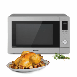 Panasonic NN-CD87 Kombi Mikrowelle (1000 Watt, mit Heißluft und Grill, Inverter Mikrowelle, 34 Liter) edelstahl, Silber Single Mikrowelle NN-CD87